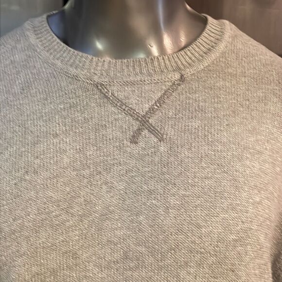 XL Chaps Denim super soft gray v-neck long sleeve crew neck 100% cotton sweater - Picture 4 of 11
